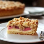 Rhabarberstreuselkuchen mit Puddingcreme First Image First Image