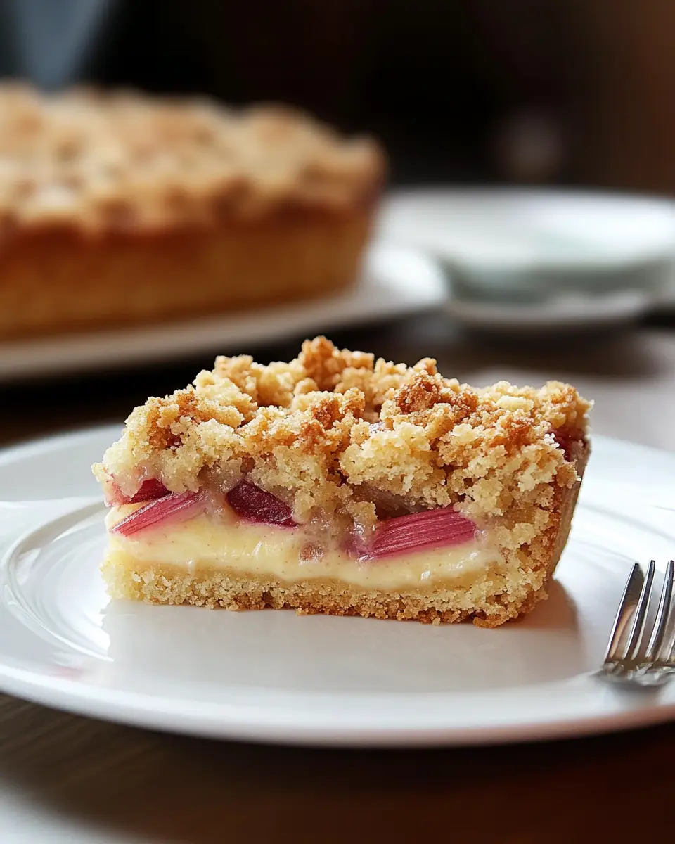 Rhabarberstreuselkuchen mit Puddingcreme: Indulgent Delight